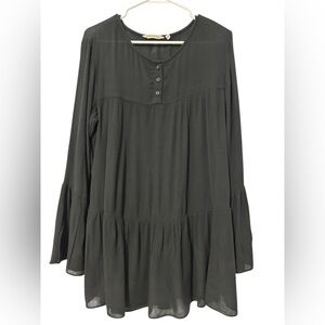 Soft Surroundings Black Tunic Top Large 100% Rayon